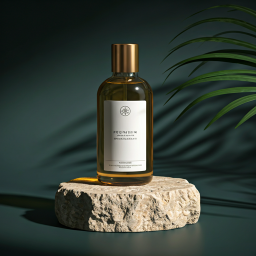 Premium essential massage oil on natural stone