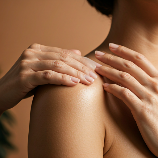 Therapist applying organic lotion